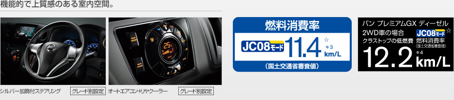 NV350キャラバン 先進装備が、匠の技に磨きをかける。